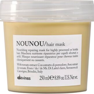 Davines NOUNOU Hair Mask, Repairing Untangling Action for Highly-Processed, Chemically Treated, Dry, Damaged or Brittle Hair - Restores Hydration & Body with Tomato Extract, Weightless, 8.45 Fl Oz